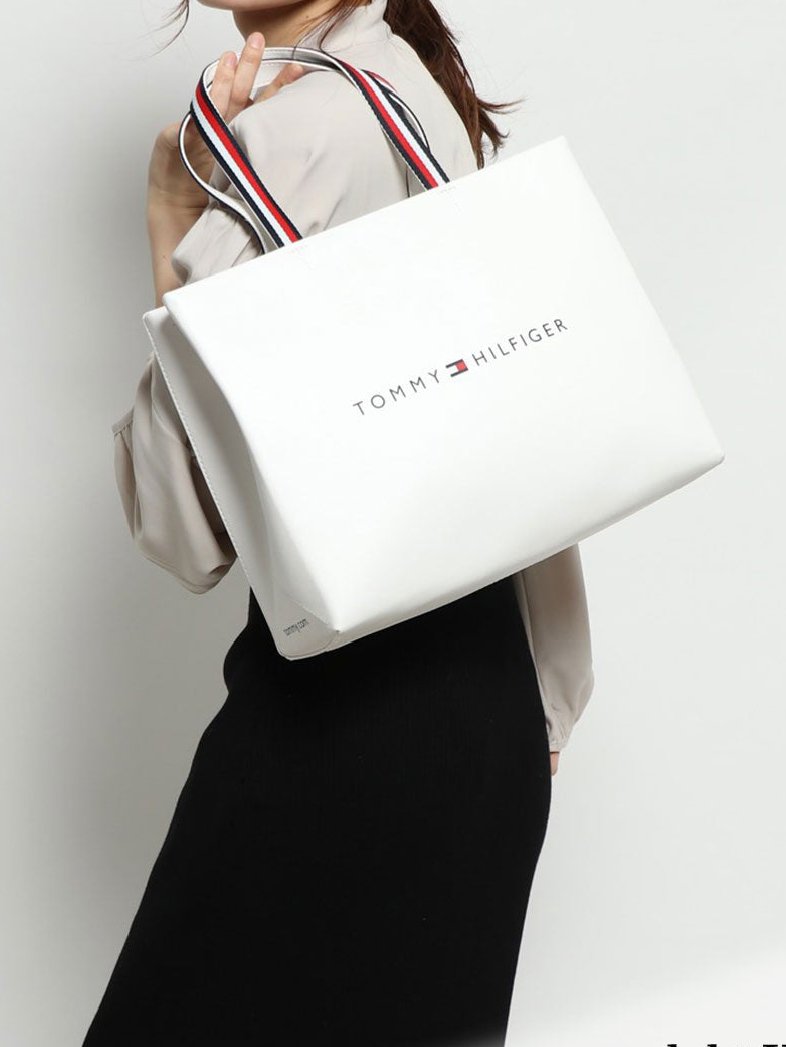 ⁦TOMMY HILFIGER Shopper Tote Bag ، size 45x28⁩ - الصورة ⁦1⁩
