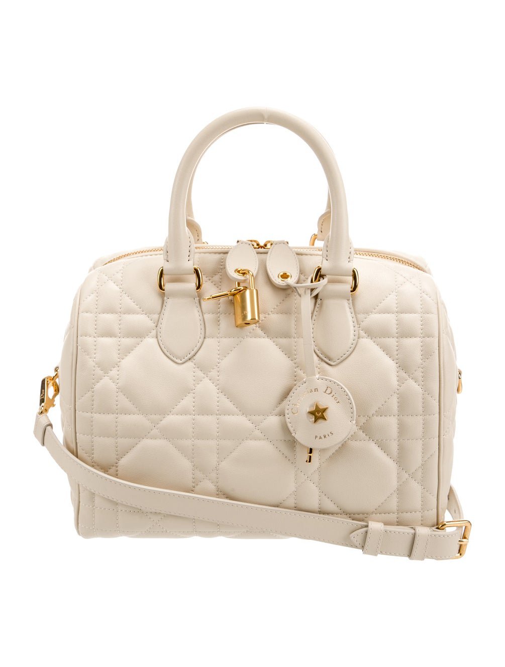 ⁦Christian Dior 
Calfskin Macrocannage Groove 25 Bag Dusty Ivory + Brand Box , size 26*19⁩ - الصورة ⁦1⁩