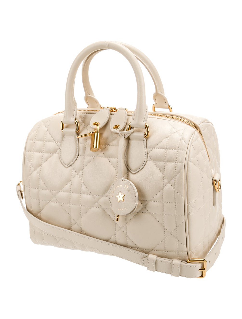 ⁦Christian Dior 
Calfskin Macrocannage Groove 25 Bag Dusty Ivory + Brand Box , size 26*19⁩ - الصورة ⁦2⁩