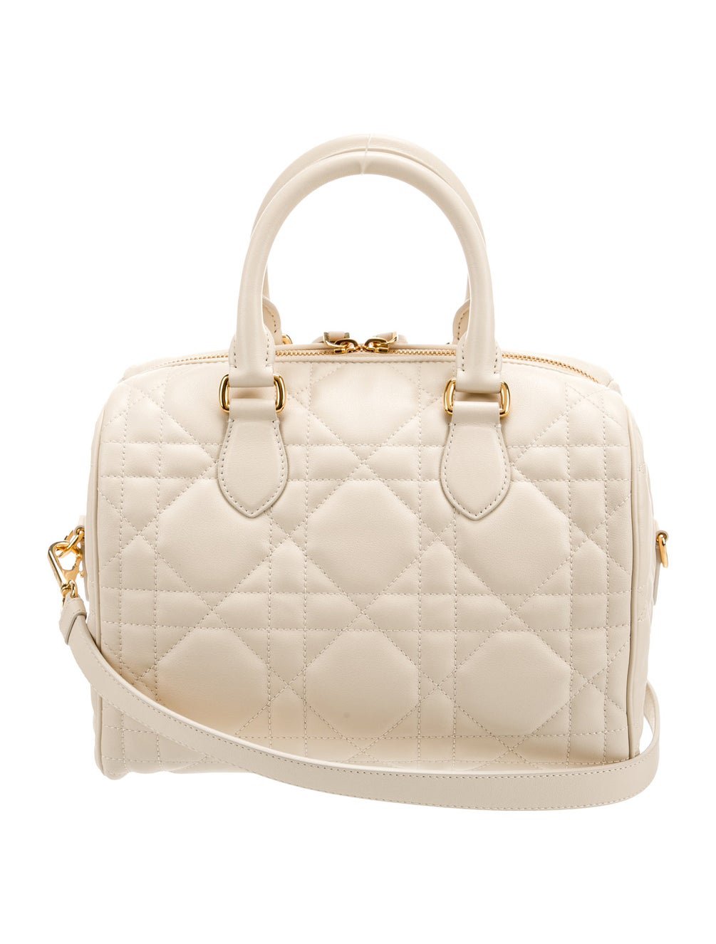 ⁦Christian Dior 
Calfskin Macrocannage Groove 25 Bag Dusty Ivory + Brand Box , size 26*19⁩ - الصورة ⁦3⁩