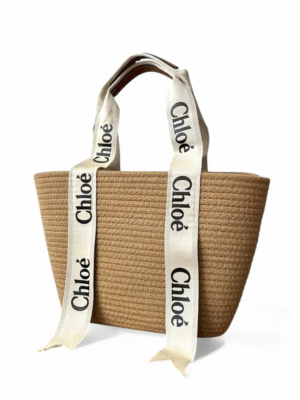 Chloe Woody bucket Tote raffia with beach hat , size 40*26