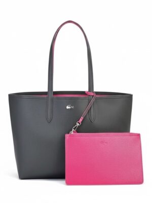 Lacoste Anna Large Reversible Shopping Bag with pouch back fuchsia , size 47*28 .. ofr