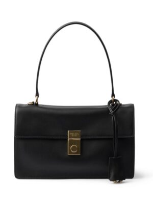 Prada Soft Sound large leather shoulder bag with charms + Brand Box , size 35*20