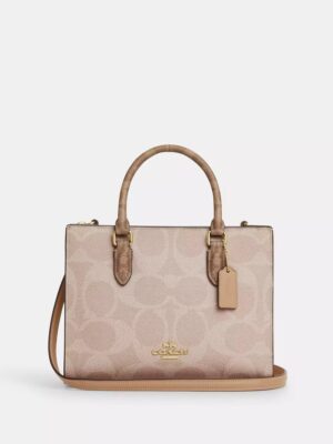 Coach Maggie Small Tote Bag In Blocked Signature + Brand Box , size 18*24