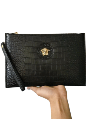 Versace CROC EMBOSSED La Medusa Clutch + Brand Box , size 26*20