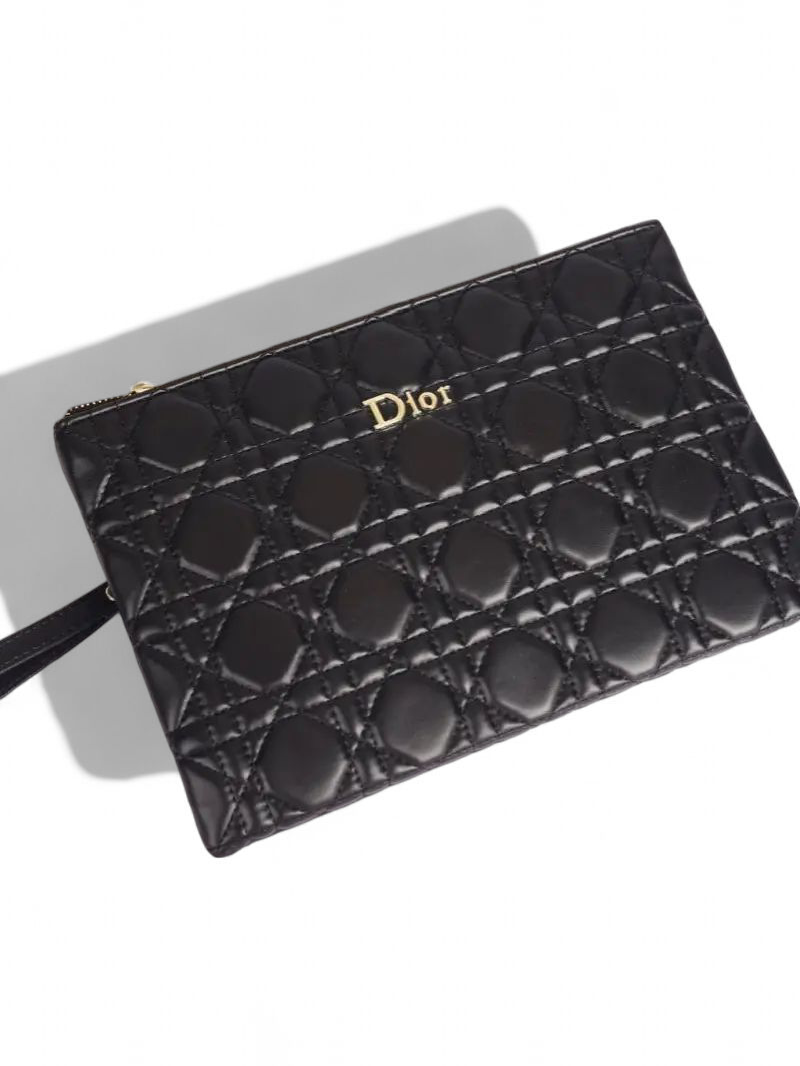 ⁦Christian Dior 
 Black Cannage Leather  Caro Clutch Bag, size 26*17 + Brand Box⁩ - الصورة ⁦1⁩