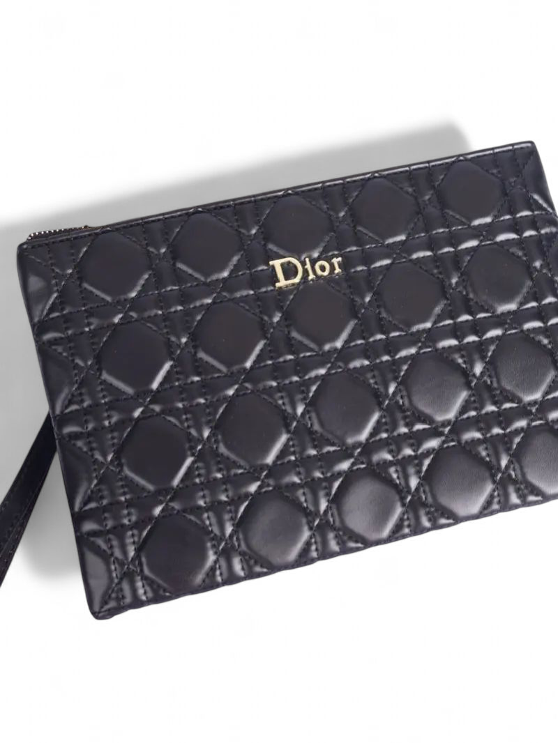 ⁦Christian Dior 
 Black Cannage Leather  Caro Clutch Bag, size 26*17 + Brand Box⁩ - الصورة ⁦2⁩