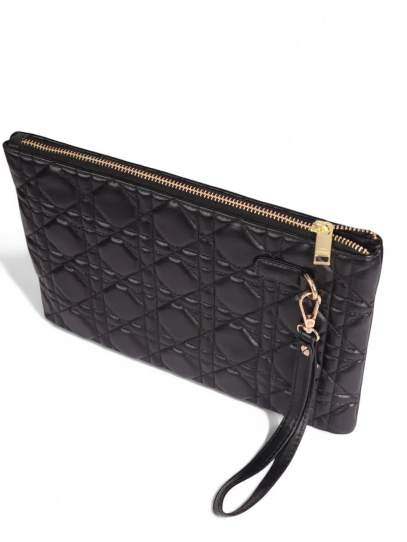 ⁦Christian Dior 
 Black Cannage Leather  Caro Clutch Bag, size 26*17 + Brand Box⁩ - الصورة ⁦4⁩