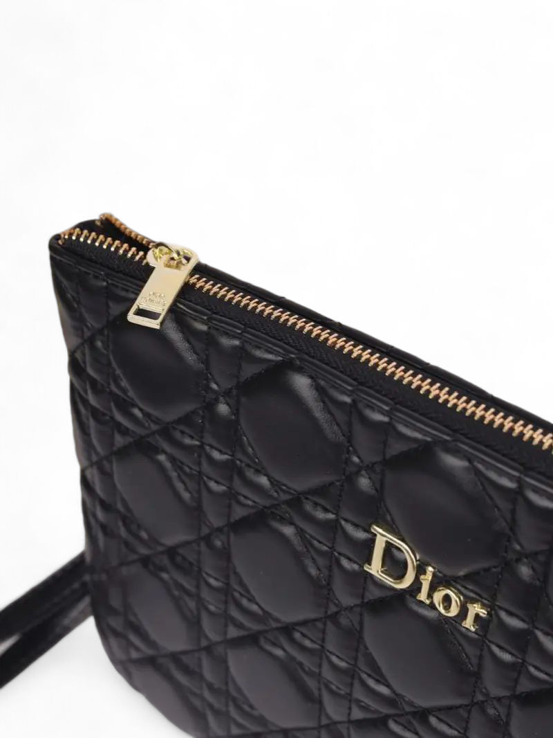 ⁦Christian Dior 
 Black Cannage Leather  Caro Clutch Bag, size 26*17 + Brand Box⁩ - الصورة ⁦5⁩