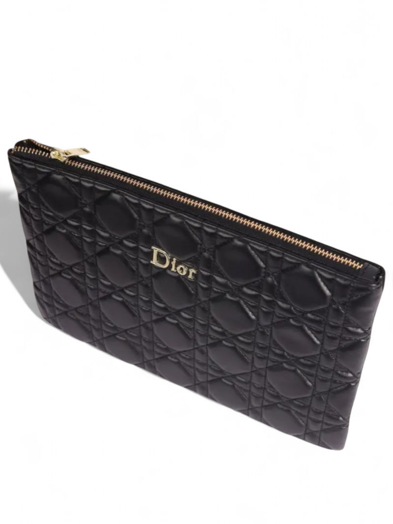 ⁦Christian Dior 
 Black Cannage Leather  Caro Clutch Bag, size 26*17 + Brand Box⁩ - الصورة ⁦3⁩