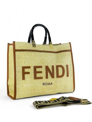 Fendi Roma Sunshine Raffia Tote   size 34*28