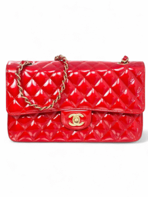 Chanel  Signed  Patent  Classic Double Flap Bag + Brand Box , size 26*15