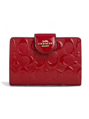 Coach Medium Corner Zip Wallet In Signature Leather + Brand Box , size 13*10