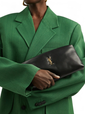 Saint Laurent Calypso Padded Leather clutch Pouch  + Brand Box , size 28*15