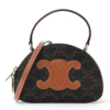 Celine 
Calfskin Triomphe Canvas Half Moon Case Tan + Brand Box , size 20*14 .. ofr - Thumbnail Image 1