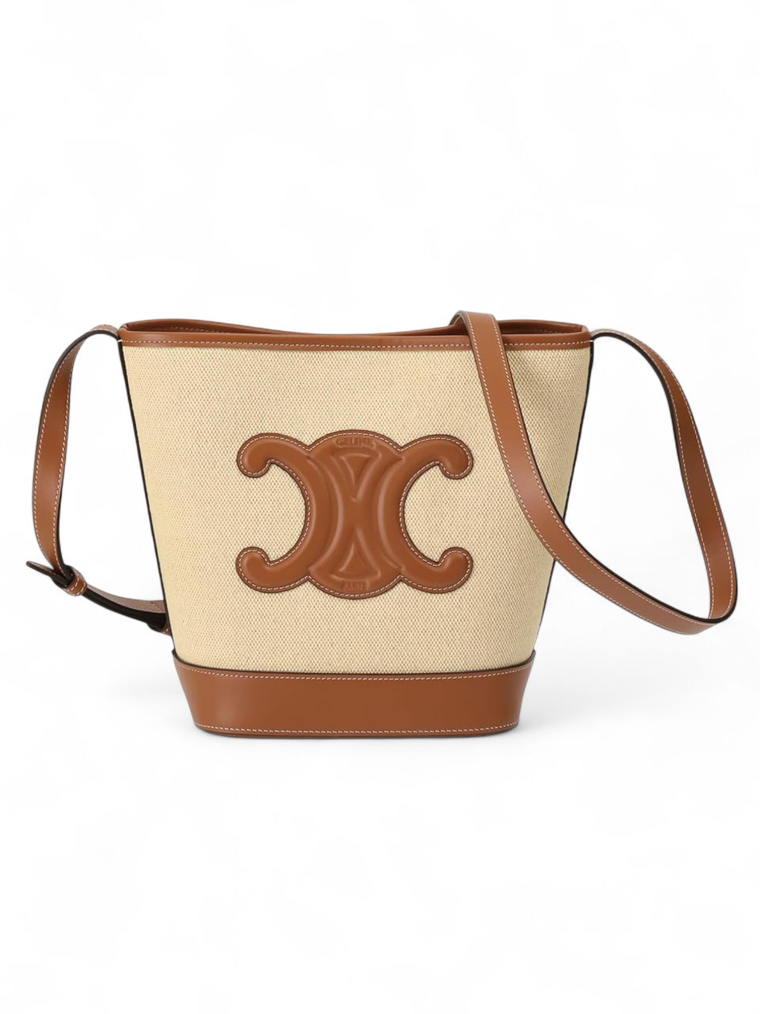 ⁦Celine SMALL CANVAS BUCKET CUIR TRIOMPHE  + Brand Box , size 20x17 .. ofr⁩ - الصورة ⁦1⁩