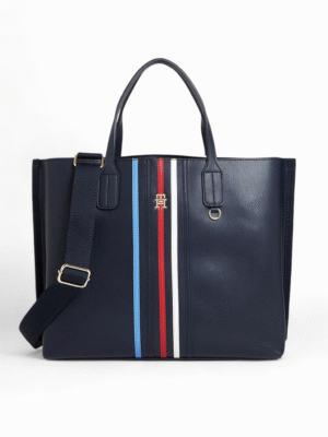 Tommy Hilfiger Iconic Logo Detail Textured Tote Bag , size 40*30