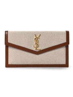 SAINT LAURENT
Uptown Clutch Pouch in Canvas & Leather + Brand Box , size 27*16 ..