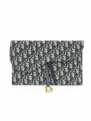 Christian Dior Blue Oblique Saddle Pouch + Brand Box , size 26*19
