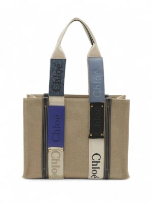 Chloe Woody Medium Logo Patches Tote Bag , size 35*26 .. Ofr