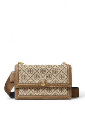 Tory Burch
 T Monogram Shoulder Bag in Jacquard + Brand Box , size 27*15