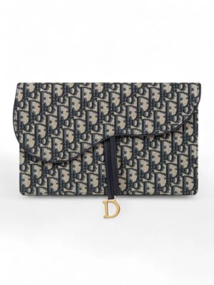 Christian Dior saddle clutch pouch oblique Jacquard + Brand Box, size 26*19