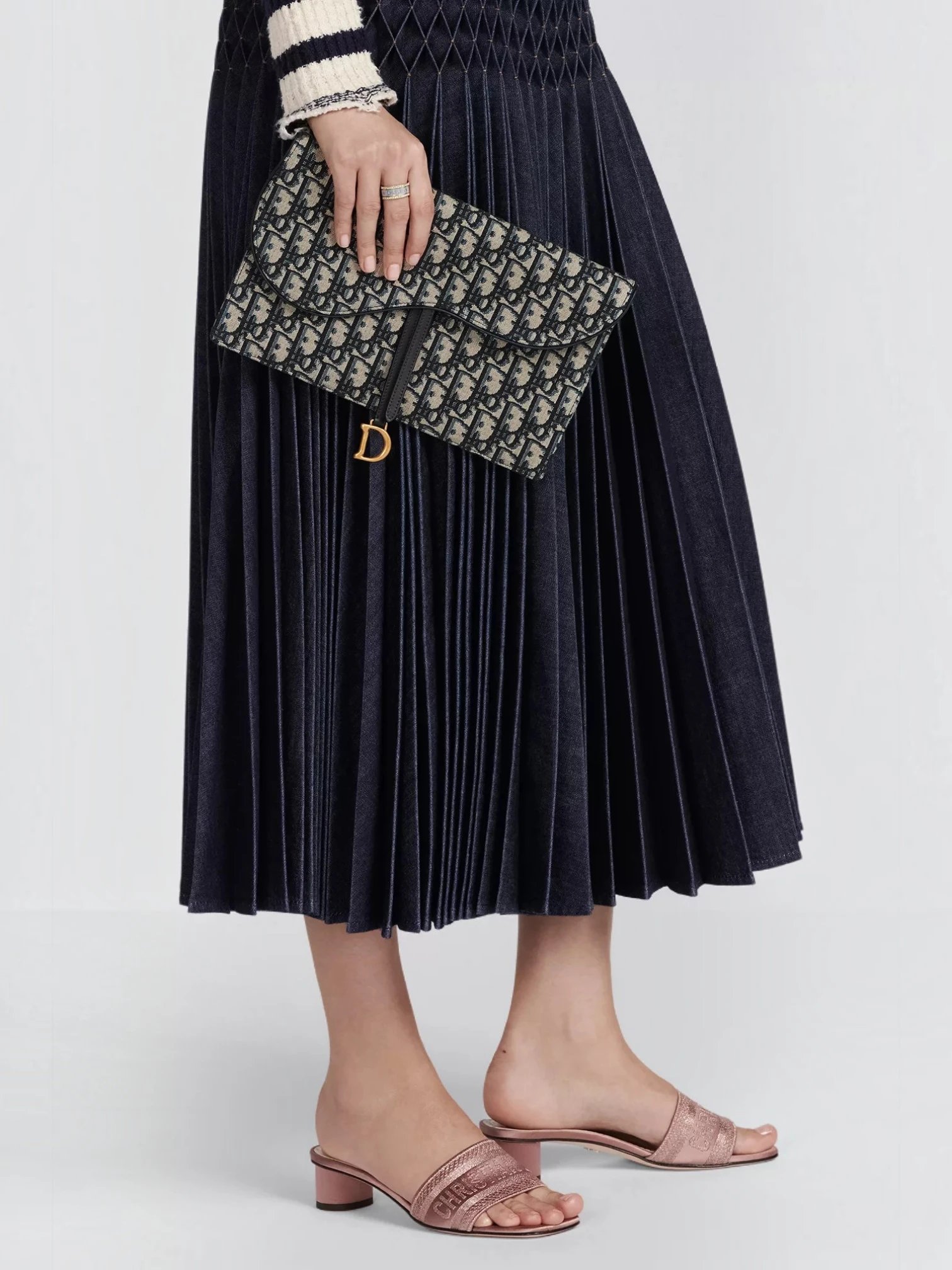 ⁦Christian Dior saddle clutch pouch oblique Jacquard + Brand Box, size 26*17⁩ - الصورة ⁦10⁩