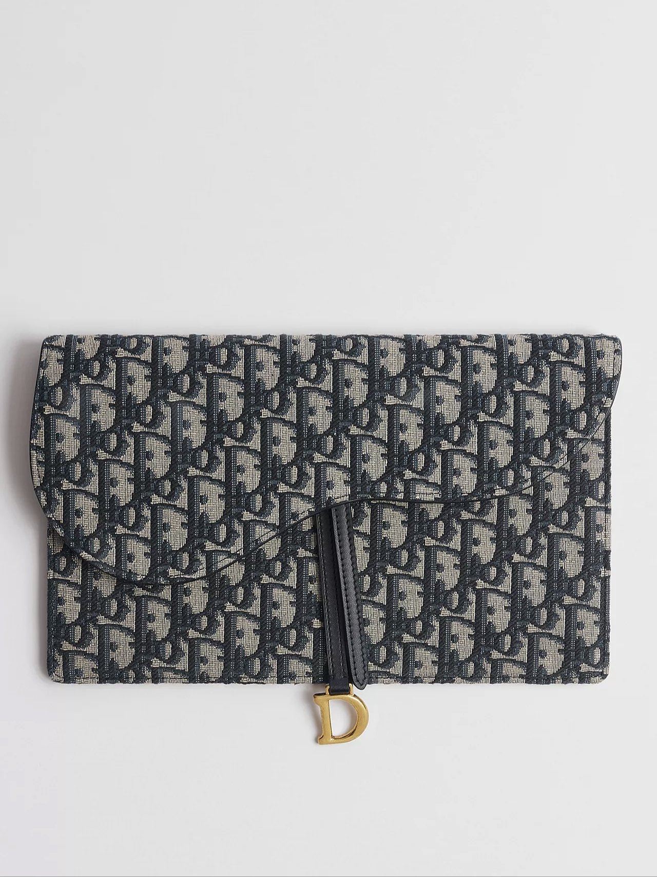 ⁦Christian Dior saddle clutch pouch oblique Jacquard + Brand Box, size 26*17⁩ - الصورة ⁦2⁩