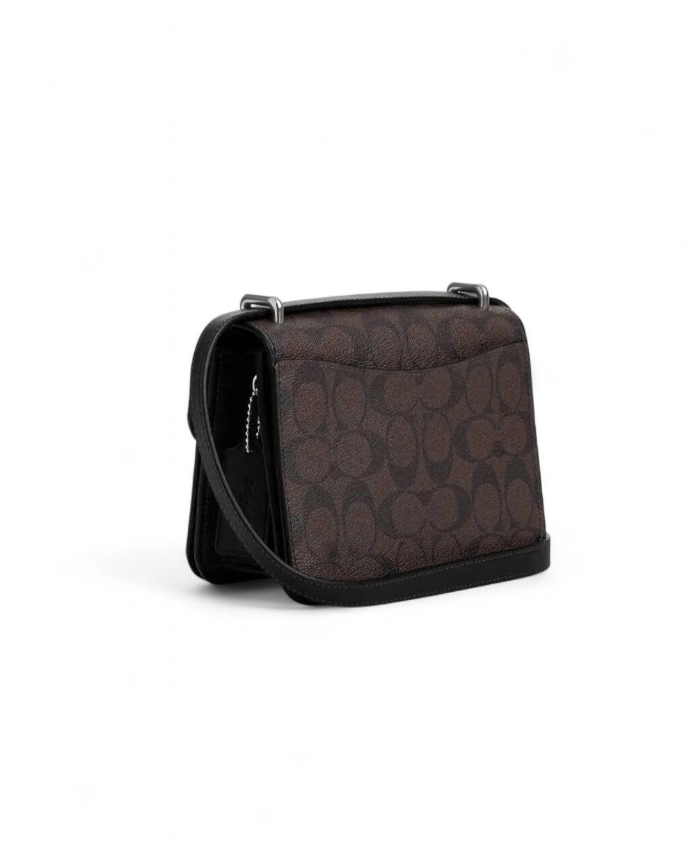 ⁦Coach Morgan Square  In Signature Canvas With Rose Print gold hardware 
 + Brand Box , size 19*14 .. ofr⁩ - الصورة ⁦3⁩