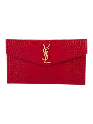 Saint Laurent
Embossed Leather Uptown Medium clutch pouch + Brand Box , size 27*16