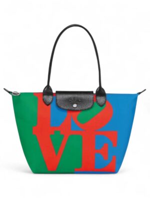 LONGCHAMP X ROBERT INDIANA Collaboration Tote Bag  , size 27*23 .. ofr