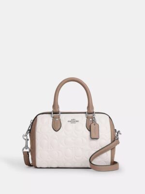 Coach Mini Rowan Crossbody Bag In Blocked Signature Leather
 + Brand Box , size 18*12