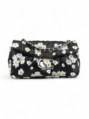 Coach Tabby Shoulder Bag 26 With Quilting And Floral Print Silver hardware + Dust Cover , size 25*14 .. ofr