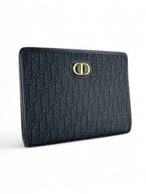 Christian Dior 30 Montaigne Dea Oblique Jacquard Pouch black , size 26*20