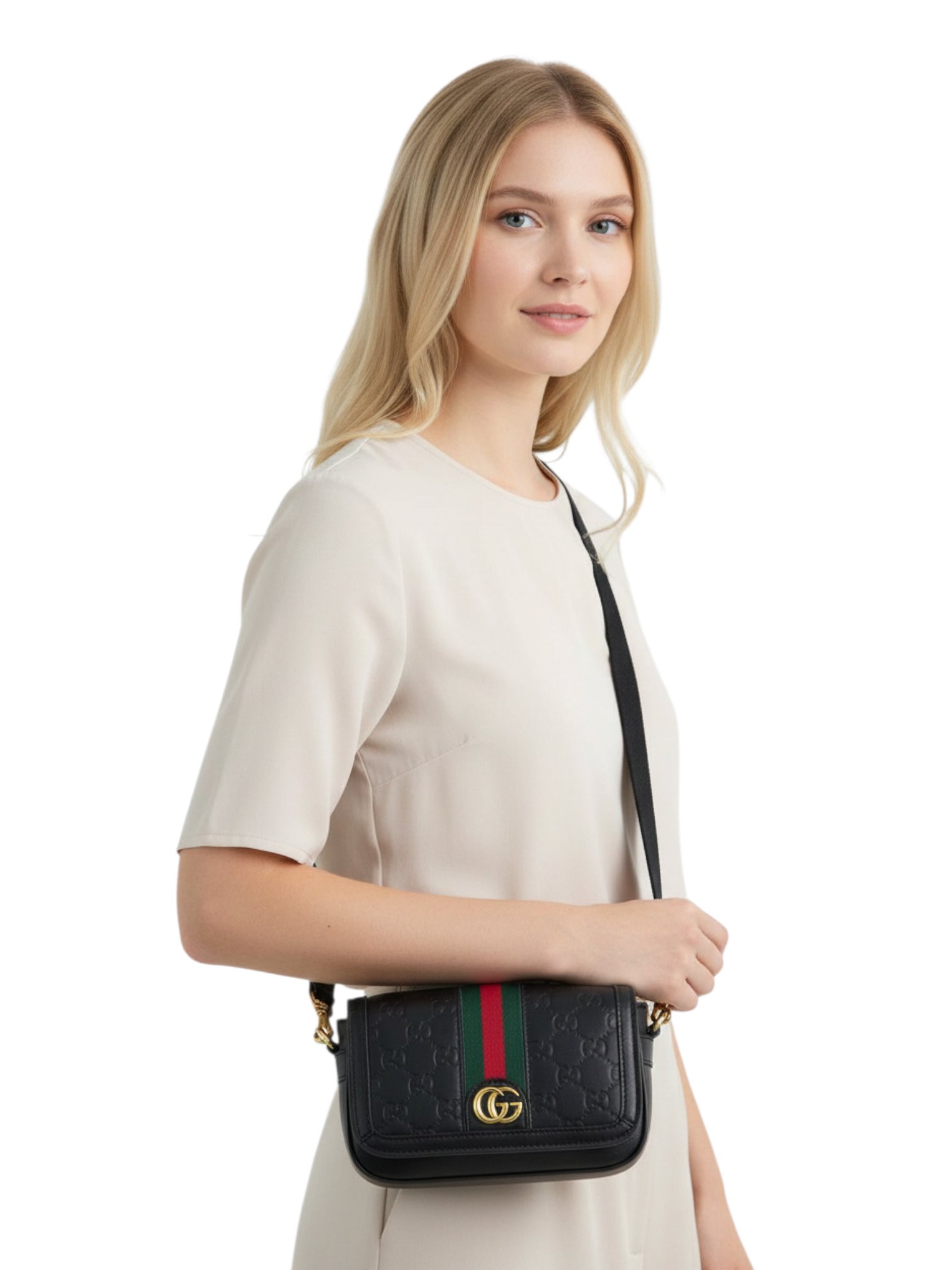 ⁦Gucci
Ophidia GG Leather Mini + Brand Box , size 19*12 .. ofr⁩ - الصورة ⁦5⁩