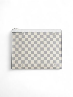 Louis Vuitton Damier azur Pochette Voyage MM clutch + Brand Box, size 26*20