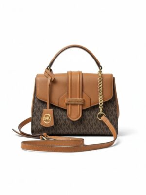 Michael kors Bleecker Medium Logo and Leather Satchel  , size 26*18 .. ofr