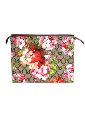 Gucci Monogram Blooms flora Clutch pouch + Brand Box , size 27*20