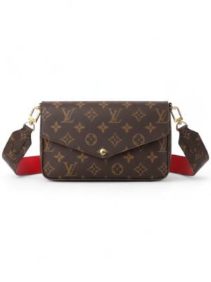 Louis Vuitton Felicie Pochette leather strap & chain + Brand Box amd ,  size 21*13