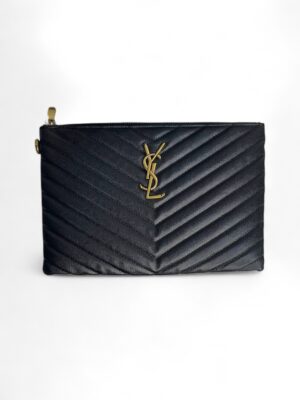 SAINT LAURENT Cassandre clutch matelasse caviar leather + Brand Box  , size 26*18