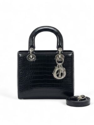 Christian Dior Lady Dior Crocodile effect  + Brand Box , size 21*18 .. ofr