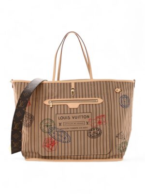 Louis Vuitton
Monogram Stamped Inside Out Neverfull Bandouliere MM Beige + Dust cover , size 32*28