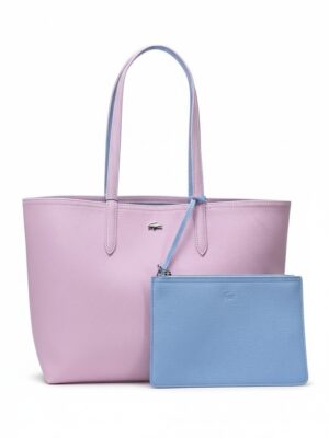Lacoste Anna Large Reversible Shopping Bag with pouch pink blue , size 48*30 .. ofr