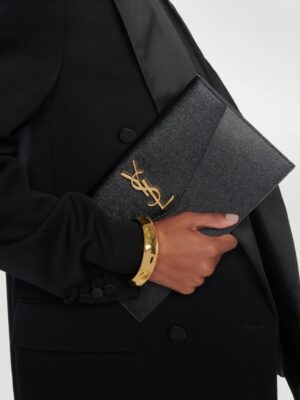 SAINT LAURENT Uptown  Clutch caviar leather + Brand Box , size  26*18