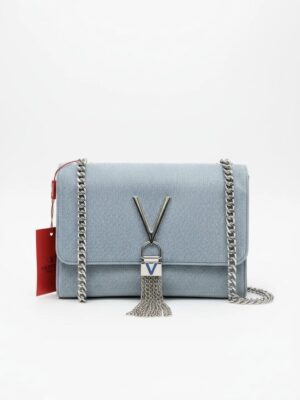 Valentino divina flap crossbody bag in Denim + Brand Box , size 23*17