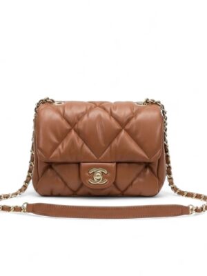 CHANEL 19 Puffy Bubbly Small Square Flap Bag
 + Brand Box , size 22*17