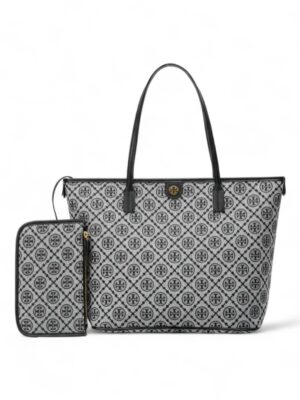 Tory Burch T Monogram zip tote bag Canvas + Dust cover , size 43*30 .. ofr