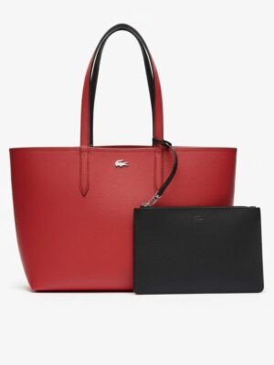 Lacoste Anna Large Reversible Shopping Bag with pouch red black , size 33*30