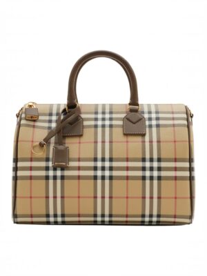 Burberry Bowling Medium Burberry Check top handle bag + Dust cover , size 29*18