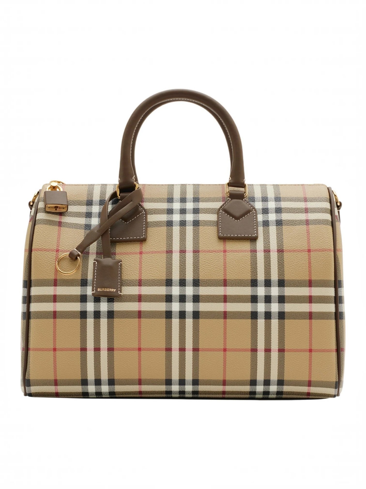 Burberry Bowling Medium Burberry Check top handle bag + Dust cover , size 29*18 - الصورة 1